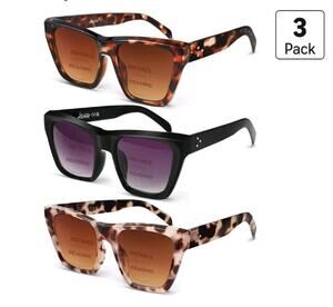 Bifocal Reading Sunglasses 3-Pack Classic Designer Sun Readers +1.75